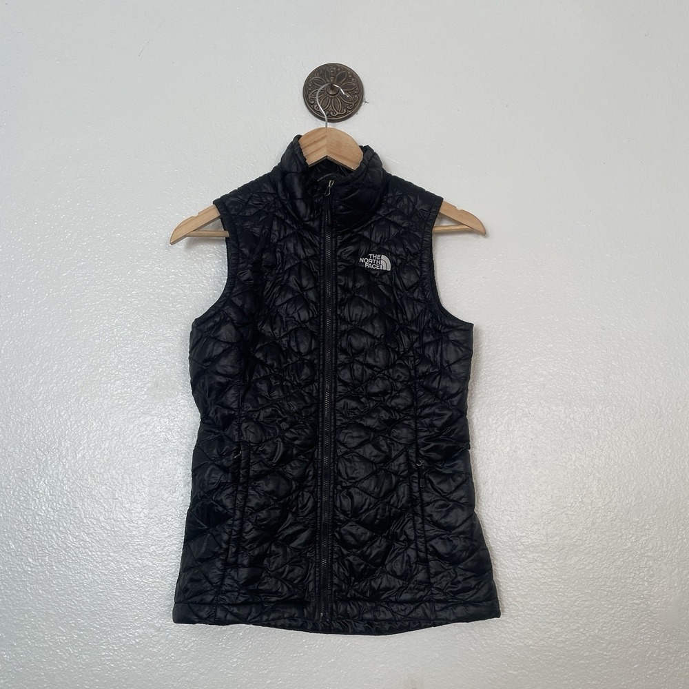 The North Face Thermoball Quilted Vest Womens XS Black Full Zip Lightweight
